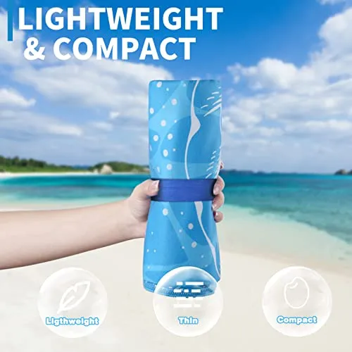 6 Pack Lightweight Thin Beach Towel Oversized 71"x32" Big Extra Large Microfiber Sand Free Towels for Adult Quick Dry Travel Camping Beach Accessories Gift Sea Turtle Tie Dye Mandala Elephant Skull