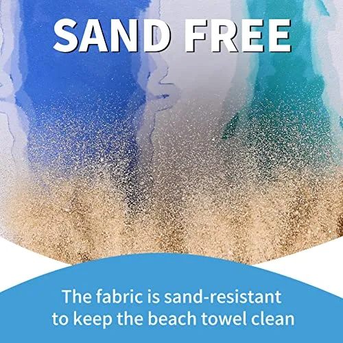 6 Pack Lightweight Thin Beach Towel Oversized 71"x32" Big Extra Large Microfiber Sand Free Towels for Adult Quick Dry Travel Camping Beach Accessories Gift Sea Turtle Tie Dye Mandala Elephant Skull
