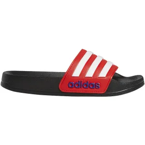 ADIDAS JR ADILETTE SHOWER SLIDES-BLACK/RED/WHITE