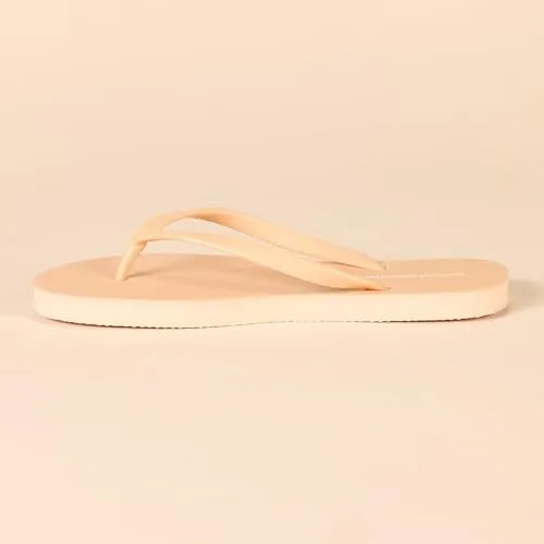 Amazon Essentials Women's Flip Flops, Pack of 3, Beige, 5