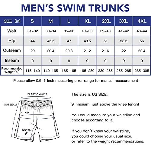 BOJIN Mens Swim Trunks Quick Dry Swim Shorts Mesh Lining Bathing Suit Swimwear Beachwear BJ309 Blue Green M