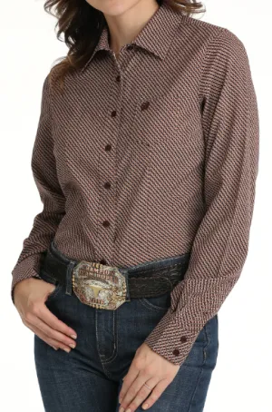 Cinch Women's Mulberry Geo Print Button Long Sleeve Western Shirt MSW9164225
