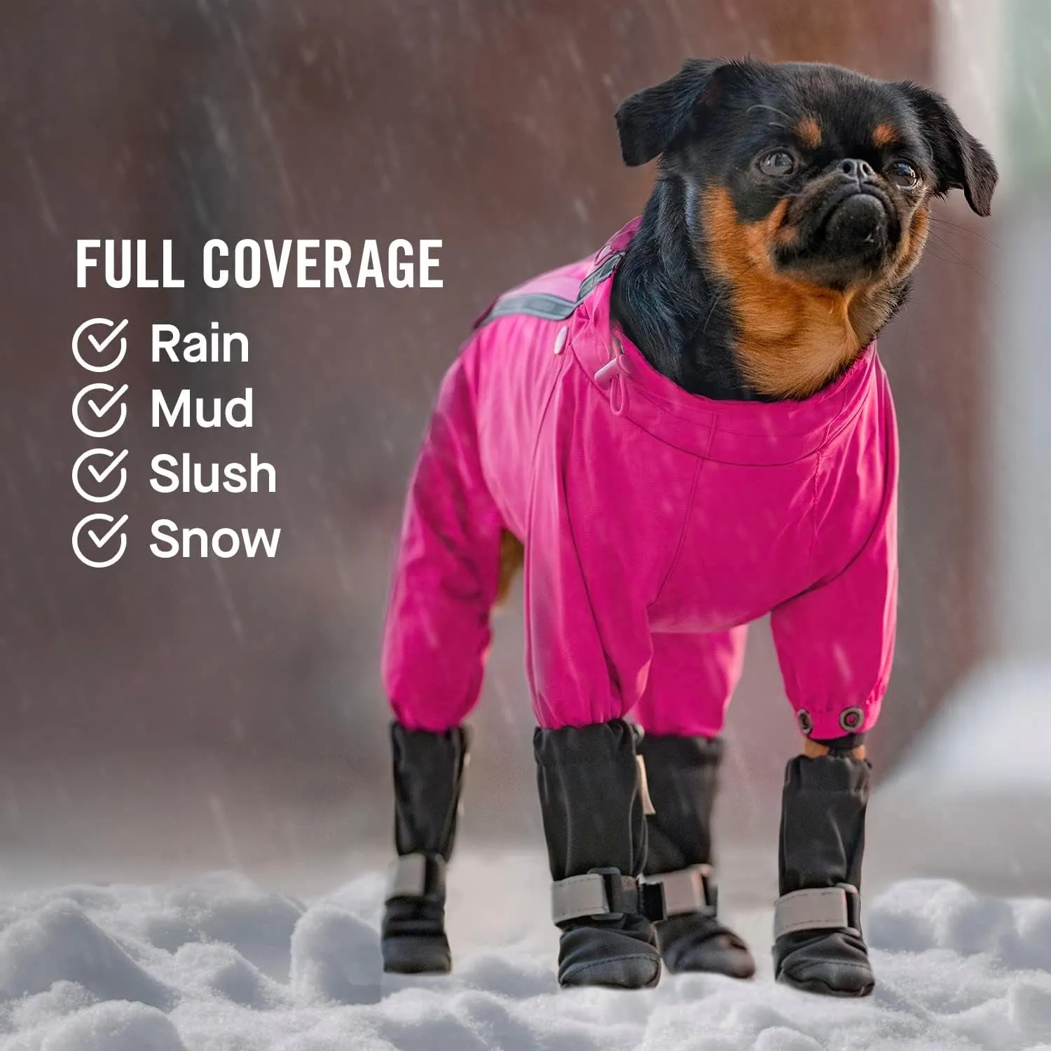 Dog Winter Boots - Paw Protection, Anti-Slip Dog Shoes with Reflective Strap, Easy on for Small Medium Large Dog Booties - Black, Size 5