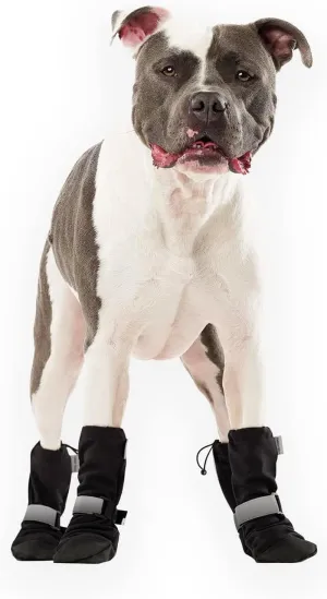 Dog Winter Boots - Paw Protection, Anti-Slip Dog Shoes with Reflective Strap, Easy on for Small Medium Large Dog Booties - Black, Size 5