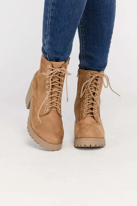 FUZZY Lace-up Combat Boots