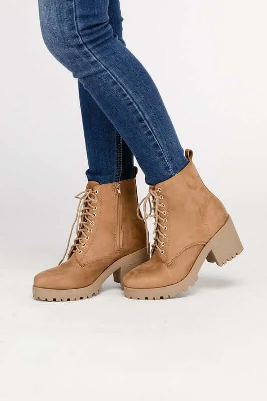 FUZZY Lace-up Combat Boots