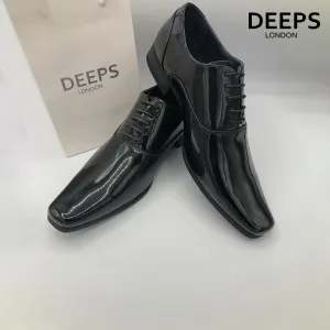 GOOR EYE OXFORD NAVY PU LINING FORMAL SHOES SHINY LACE BLACK