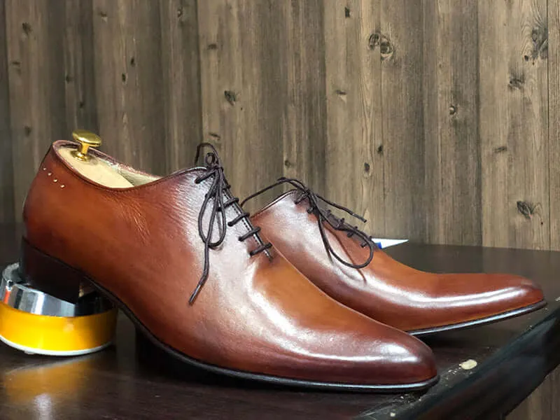 Handmade Men's Brown Wholecut Leather Lace Up Shoes, Men Designer Dress Formal Shoes