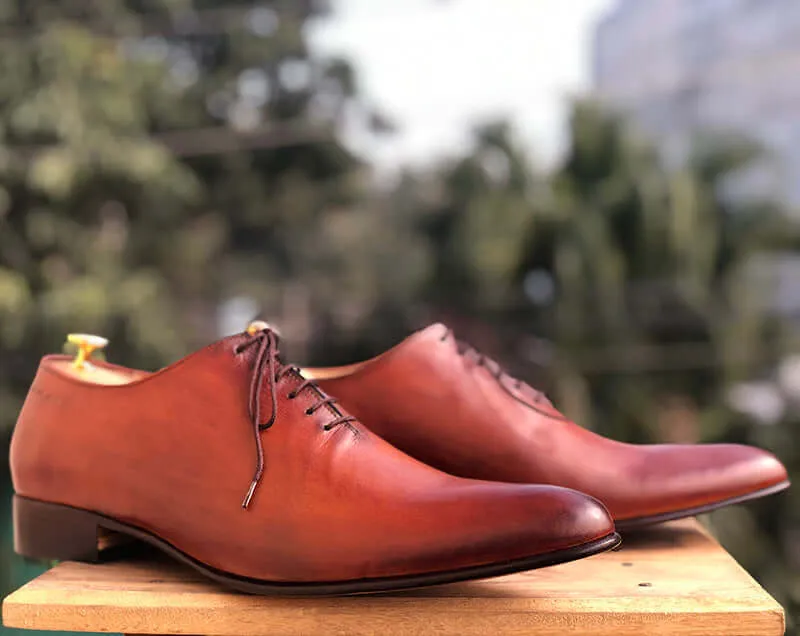 Handmade Men's Brown Wholecut Leather Lace Up Shoes, Men Designer Dress Formal Shoes