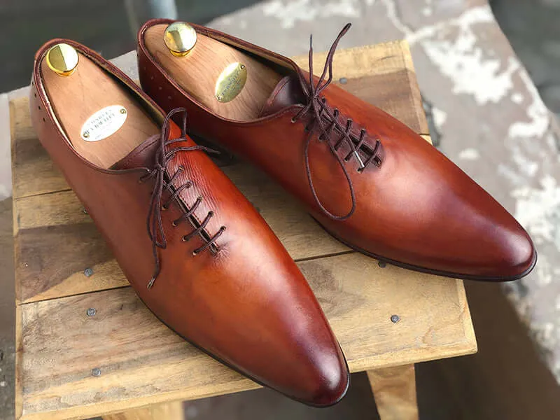 Handmade Men's Brown Wholecut Leather Lace Up Shoes, Men Designer Dress Formal Shoes