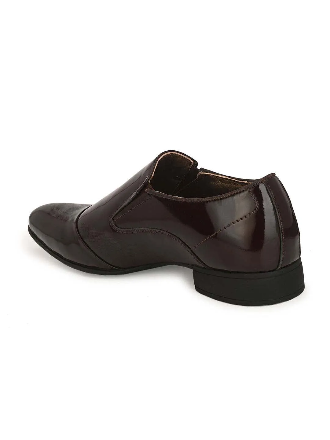 Hitz Men's Cherry Leather Slip-On Semi-Formal Shoes