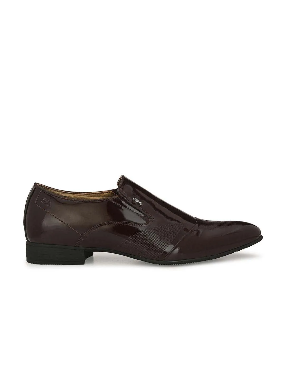 Hitz Men's Cherry Leather Slip-On Semi-Formal Shoes