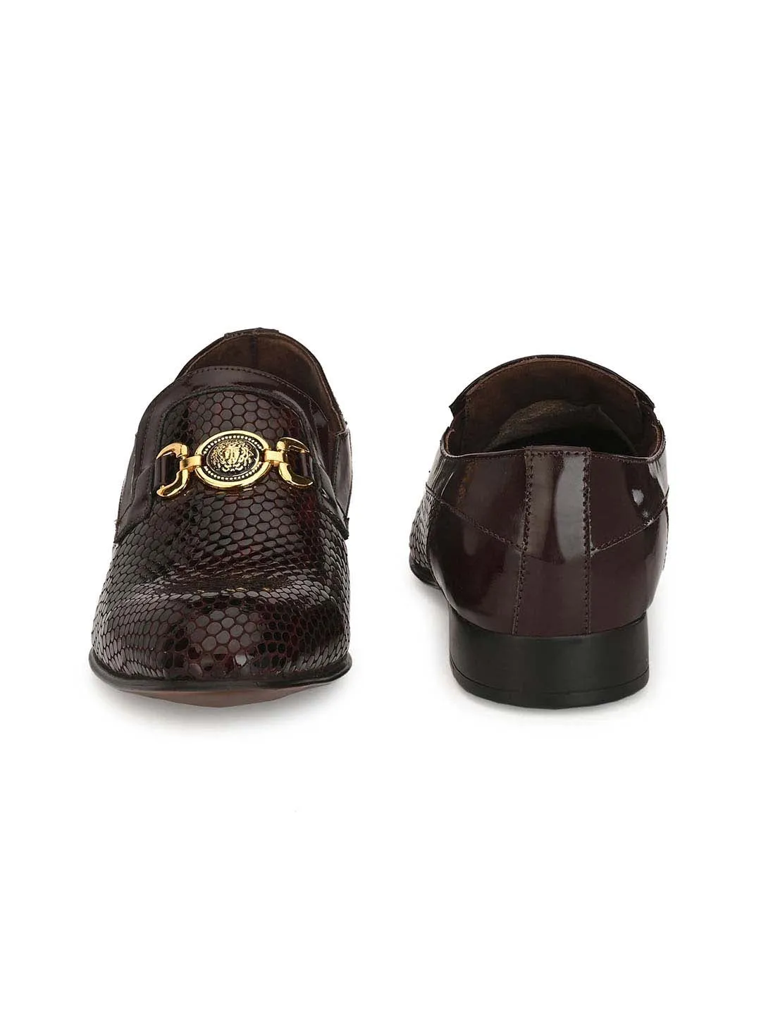 HITZ2108 Men's Cherry Leather Formal  Slip-On Shoes
