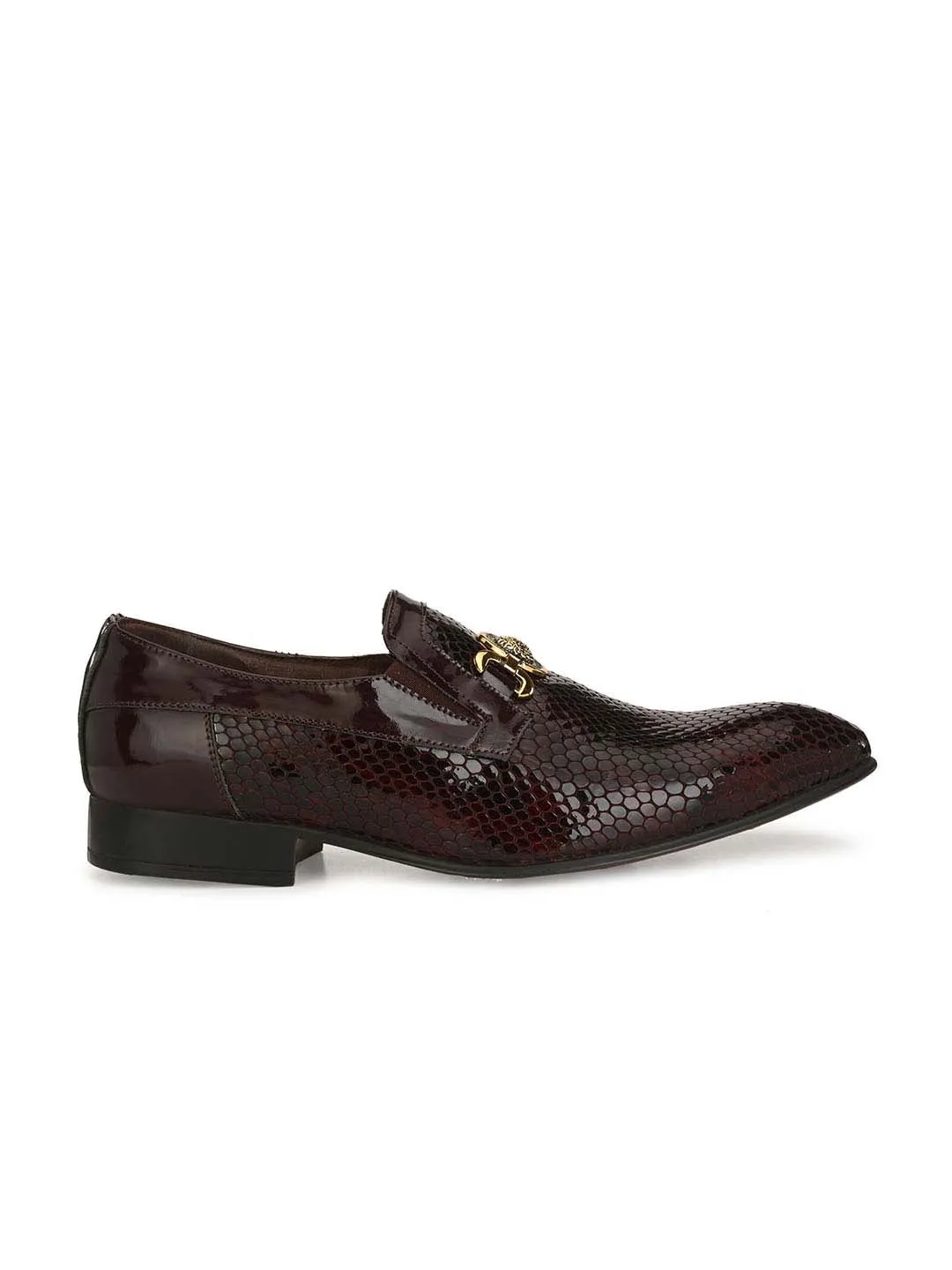 HITZ2108 Men's Cherry Leather Formal  Slip-On Shoes