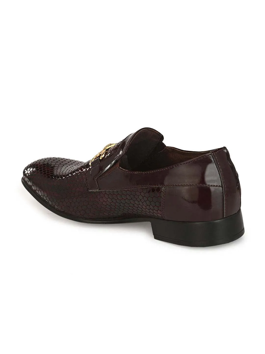 HITZ2108 Men's Cherry Leather Formal  Slip-On Shoes