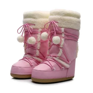 Kawaii Aesthetic Coquette Womens Pink Winter Boots