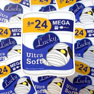 Lucky Toilet Paper Vinyl Sticker Decal