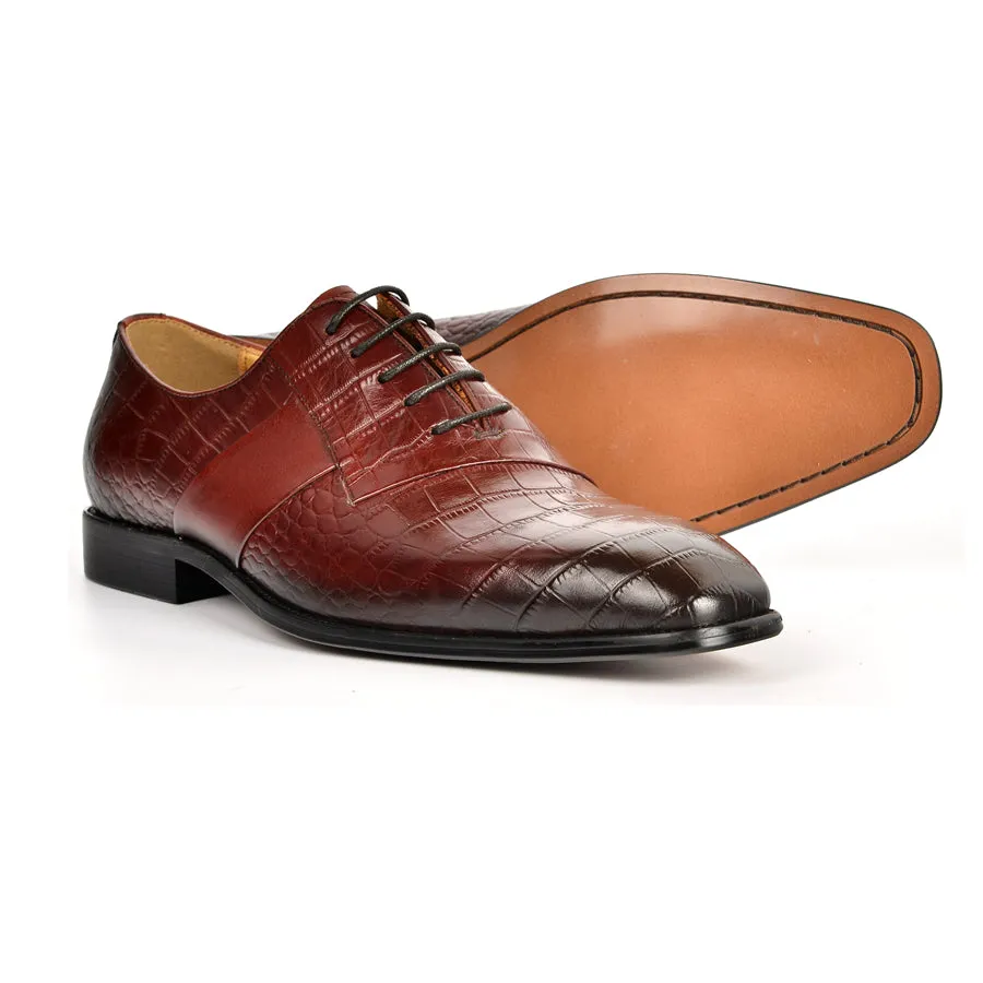 Luxury CrocPoint Lace-up Wedding Dress Shoes