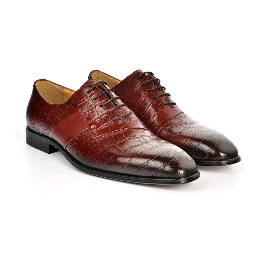 Luxury CrocPoint Lace-up Wedding Dress Shoes