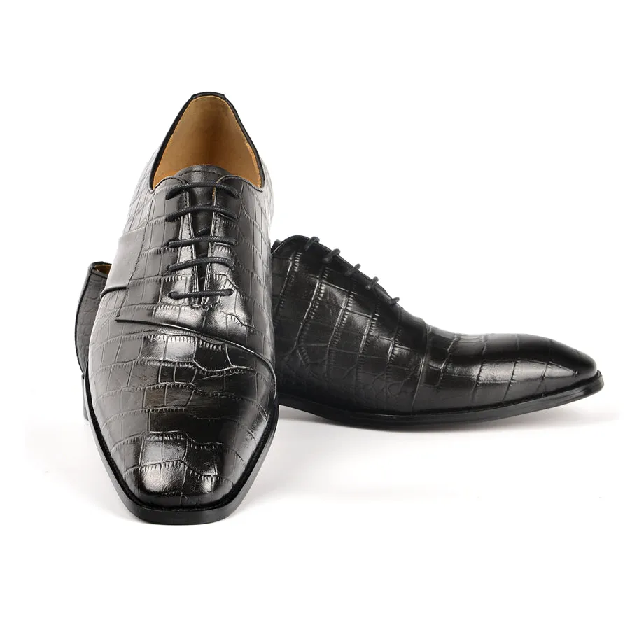 Luxury CrocPoint Lace-up Wedding Dress Shoes
