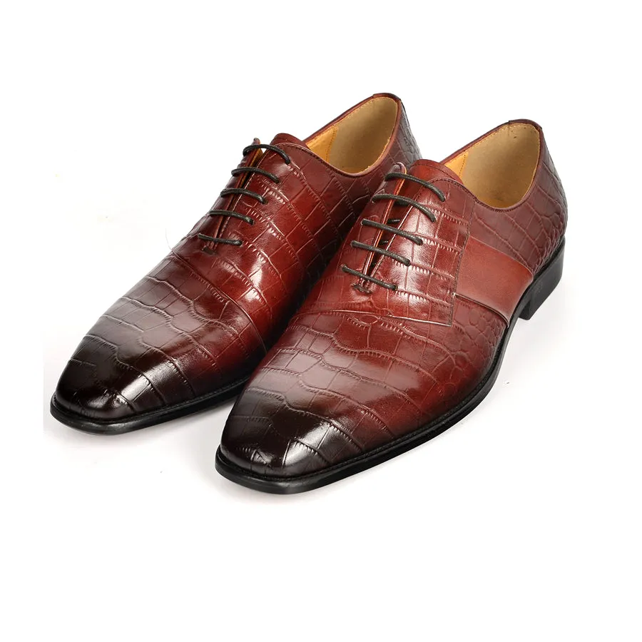 Luxury CrocPoint Lace-up Wedding Dress Shoes