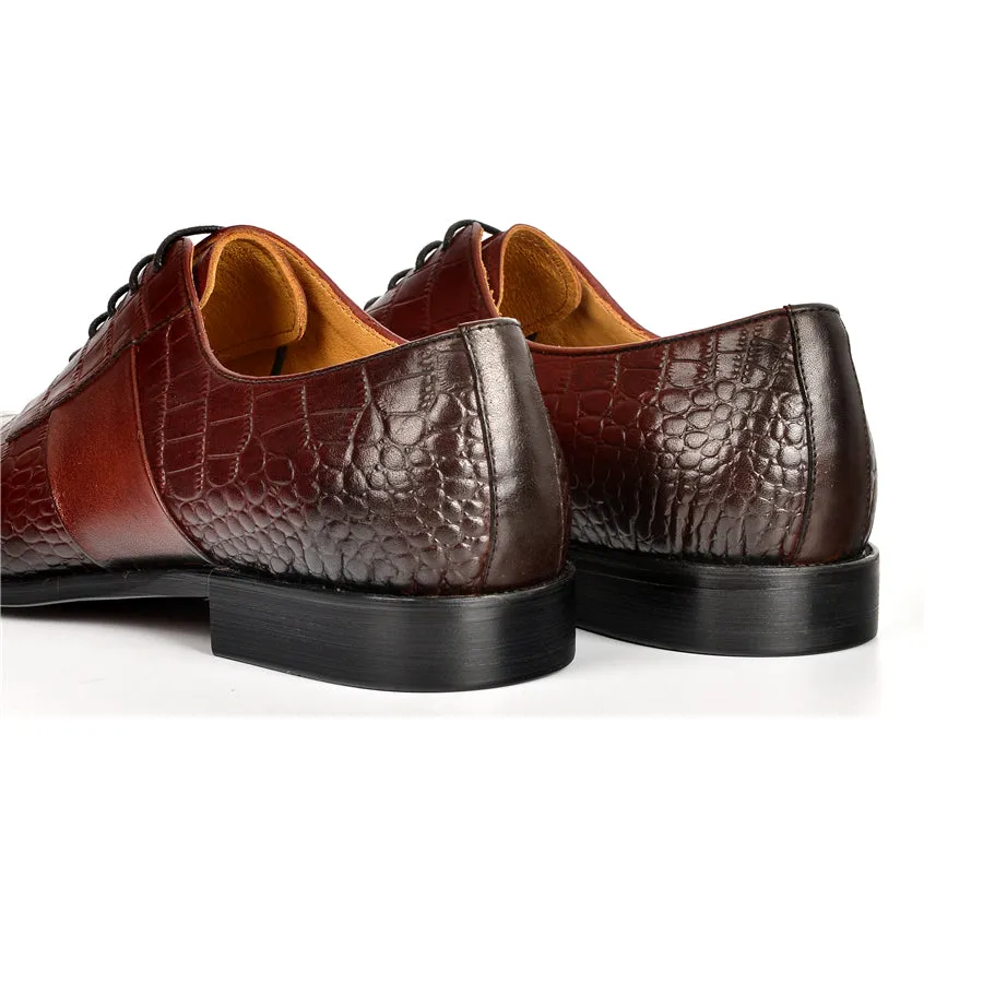 Luxury CrocPoint Lace-up Wedding Dress Shoes