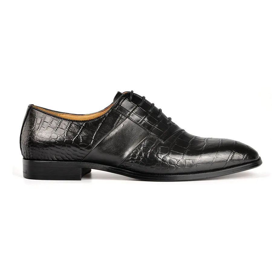 Luxury CrocPoint Lace-up Wedding Dress Shoes