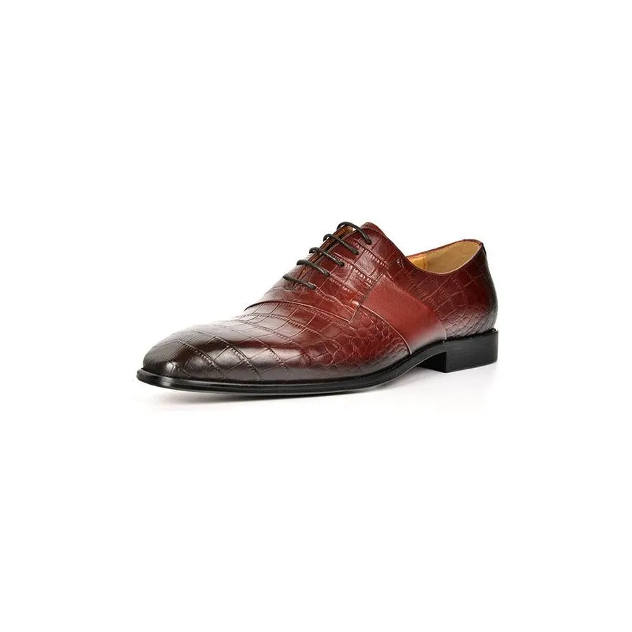 Luxury CrocPoint Lace-up Wedding Dress Shoes