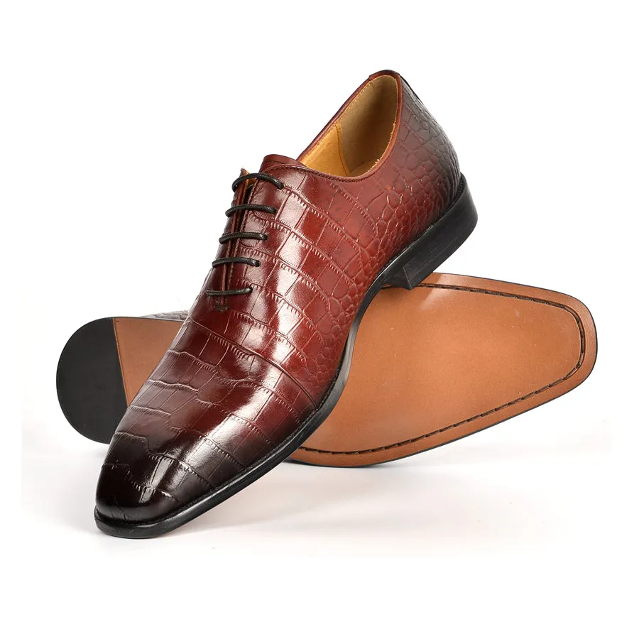 Luxury CrocPoint Lace-up Wedding Dress Shoes
