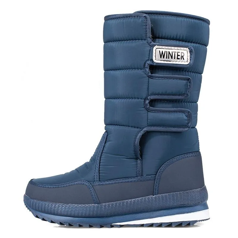 Men's warm plush lined mid calf snow boots | Cotton warm winter boots