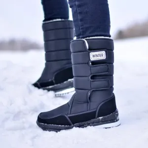 Men's warm plush lined mid calf snow boots | Cotton warm winter boots