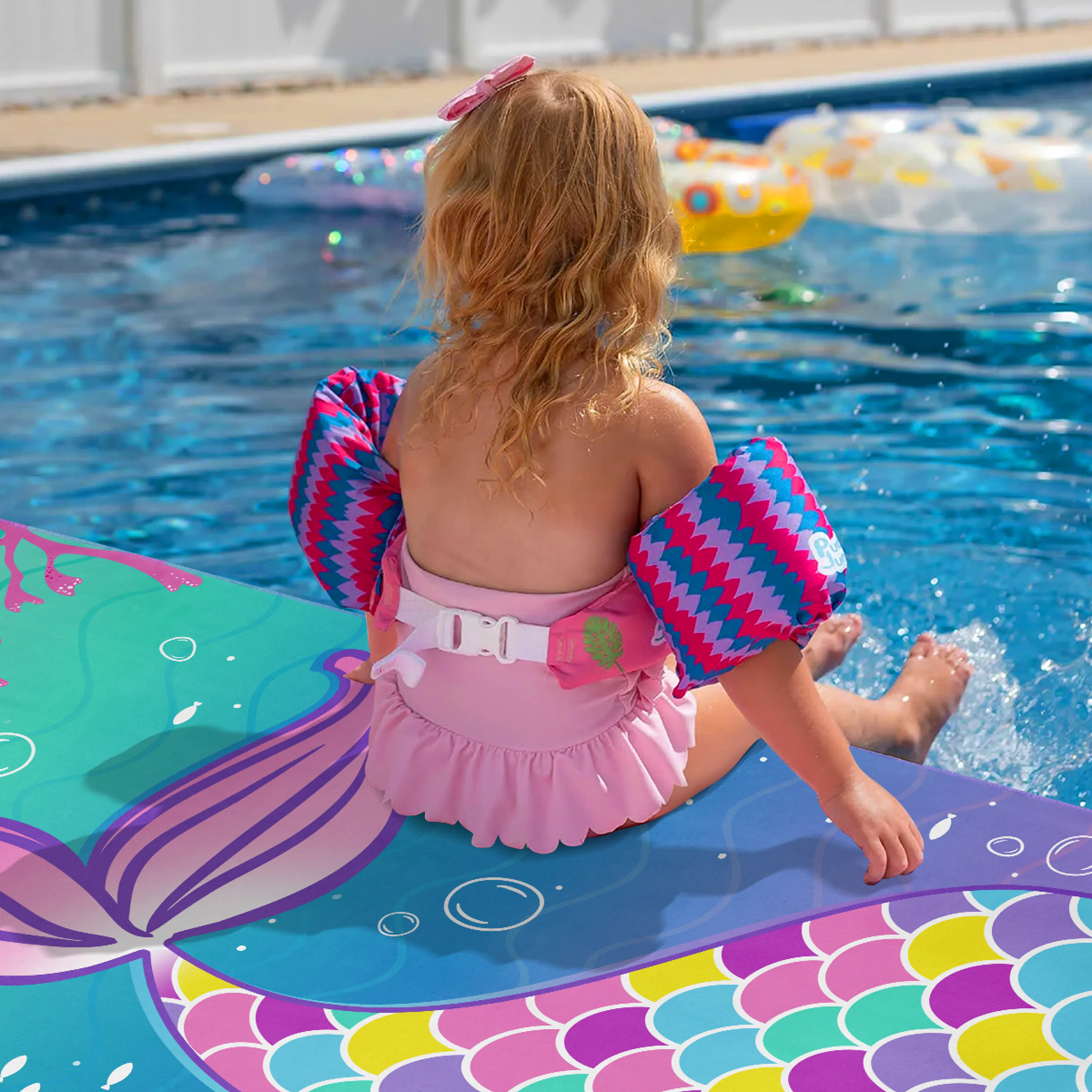 Mermaid Beach Towel for Girls 60"x30"- Microfiber Beach Towel - Quick Dry Lightweight Kids Towels - Perfect for Beach Pool Swim Bath Travel Picnic Camping