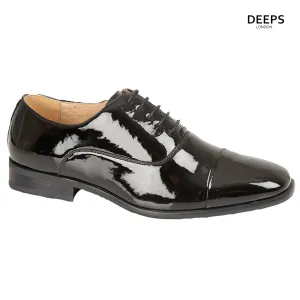 OXFORD LACE UP FAUX LEATHER FORMAL CASUAL PARTY WEDDING SHOES BLACK