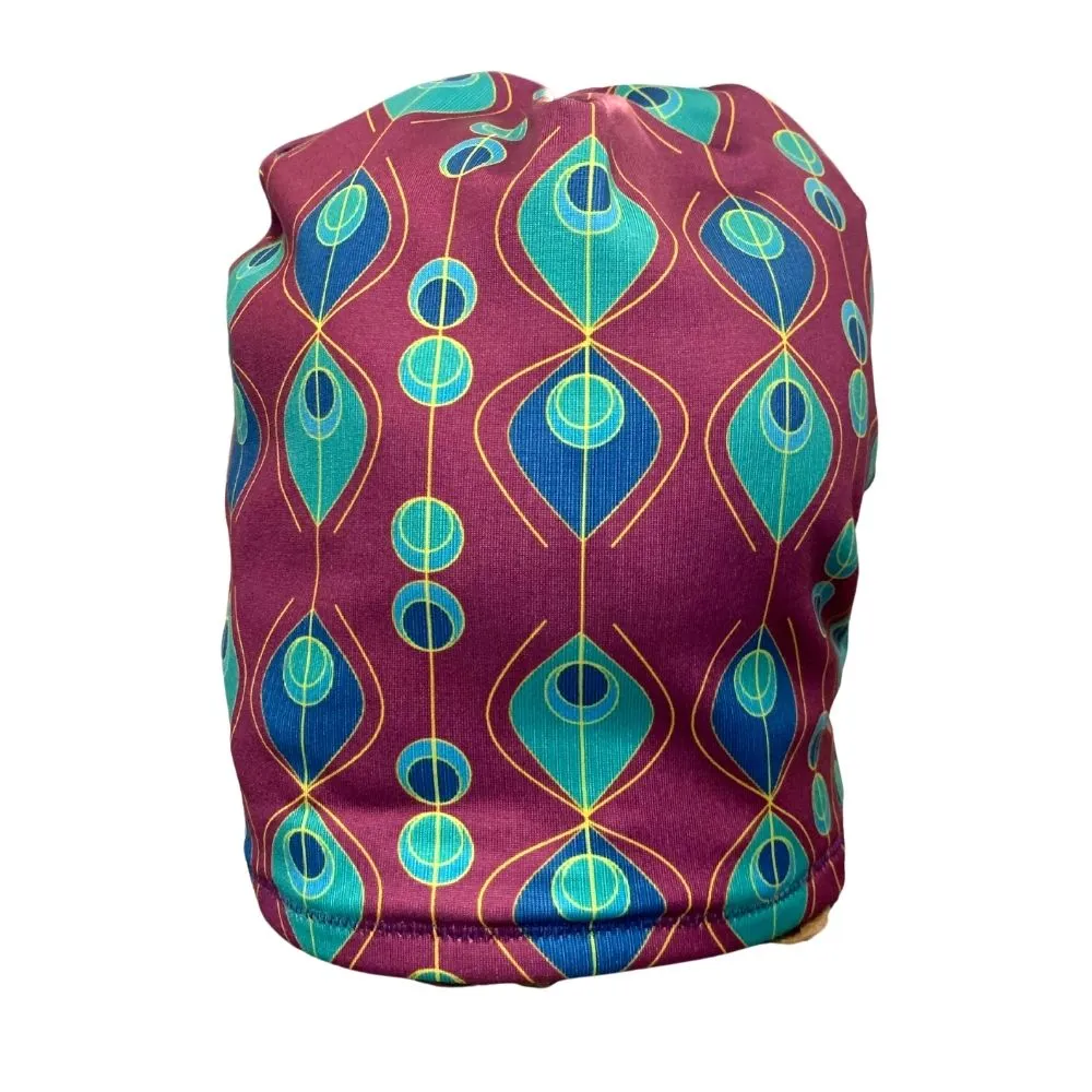 Peacock Feathers Fleece Lined Hat