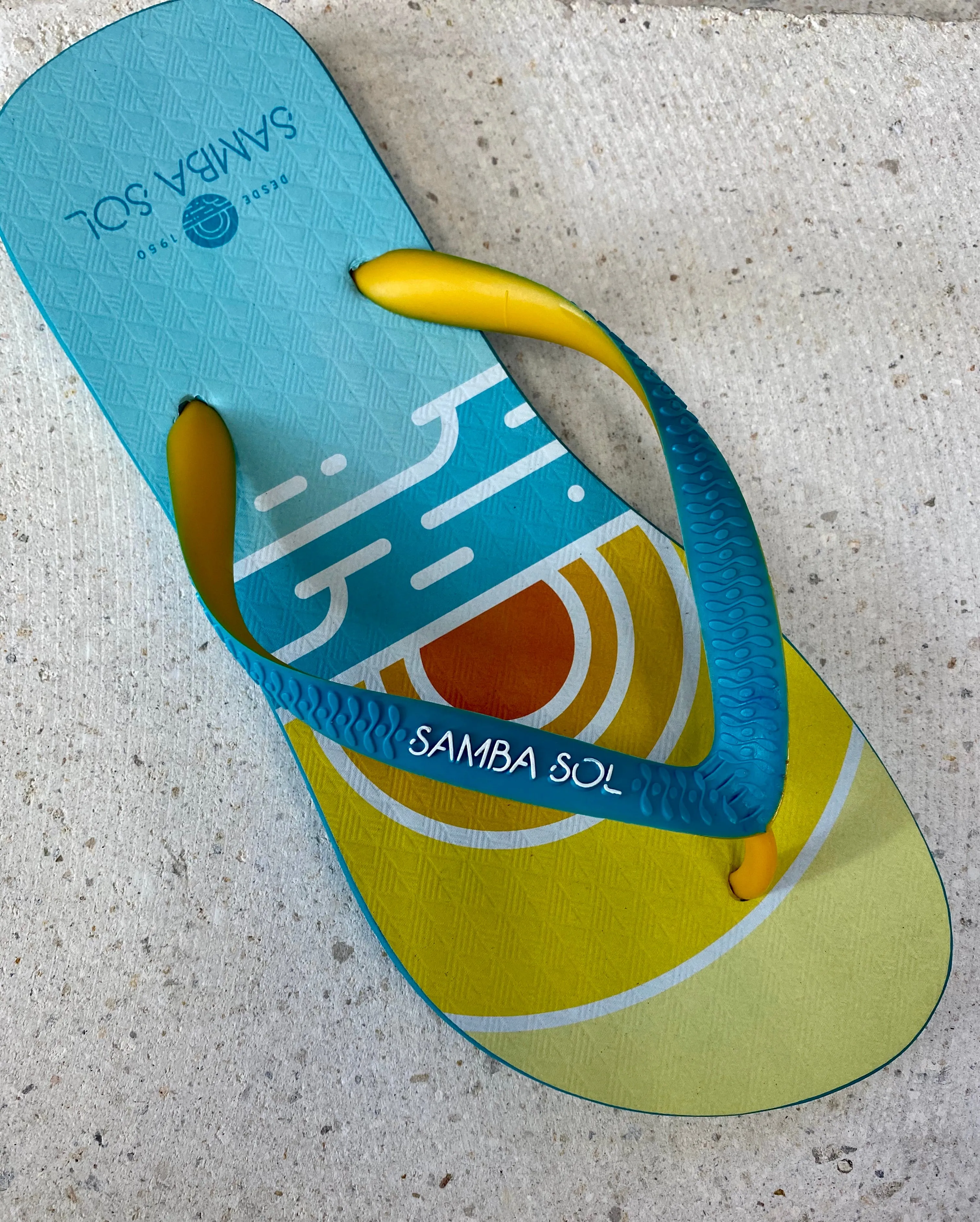Samba Sol Men's Beach Collection Flip Flops - Miami Beach Sunset