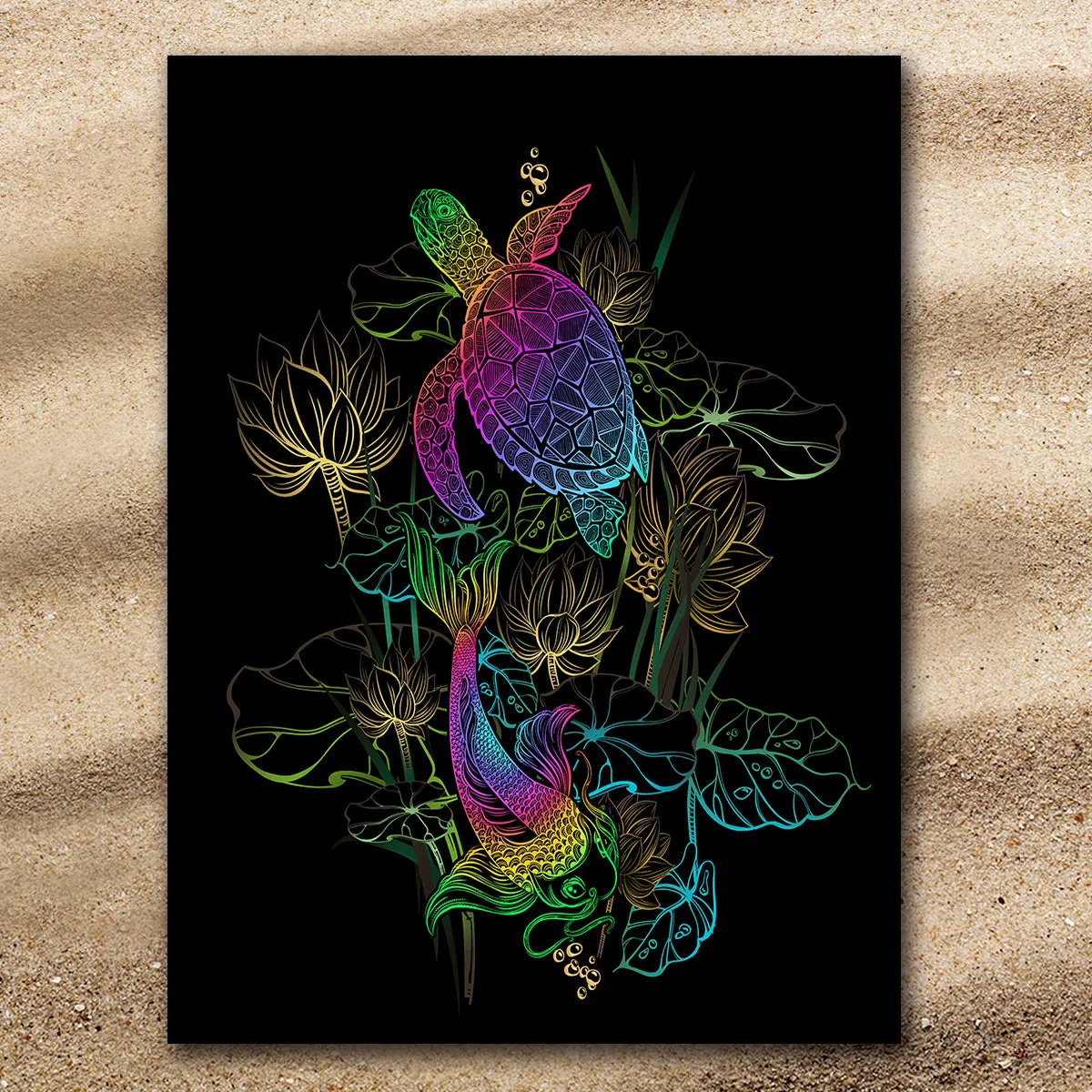 Sea Turtle & Koi Jumbo Towel