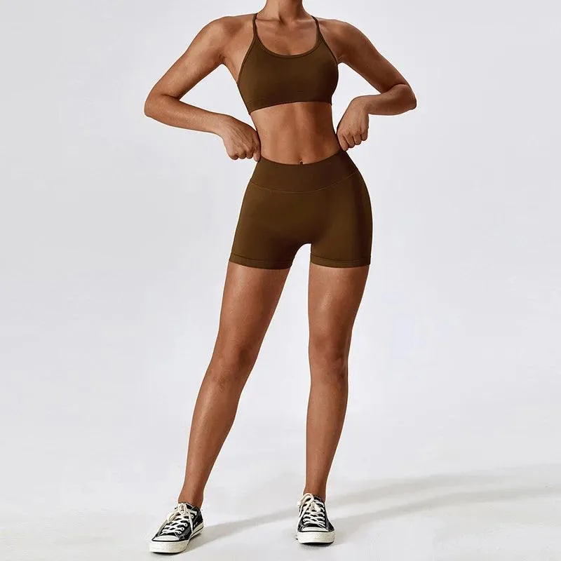 Sexy Back Workout Sets Female Sports Suit Women