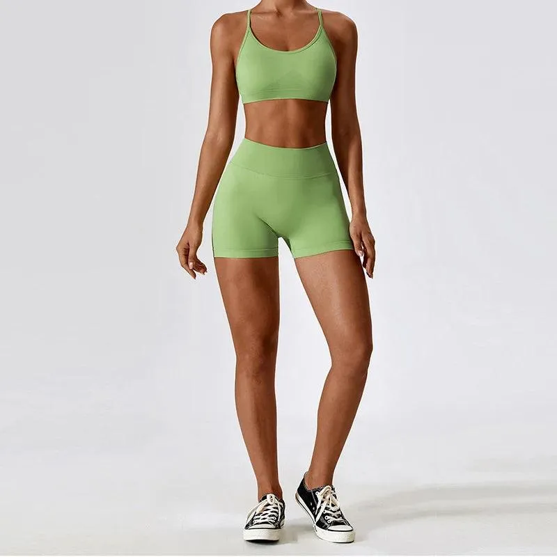 Sexy Back Workout Sets Female Sports Suit Women