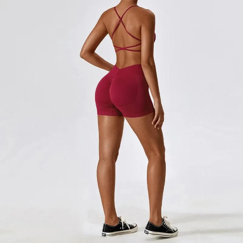 Sexy Back Workout Sets Female Sports Suit Women