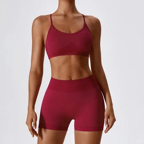Sexy Back Workout Sets Female Sports Suit Women