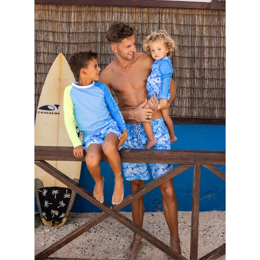 Snapper Rock Citron Splash Colorblock Long Sleeve Rash Top B20094L - Blue