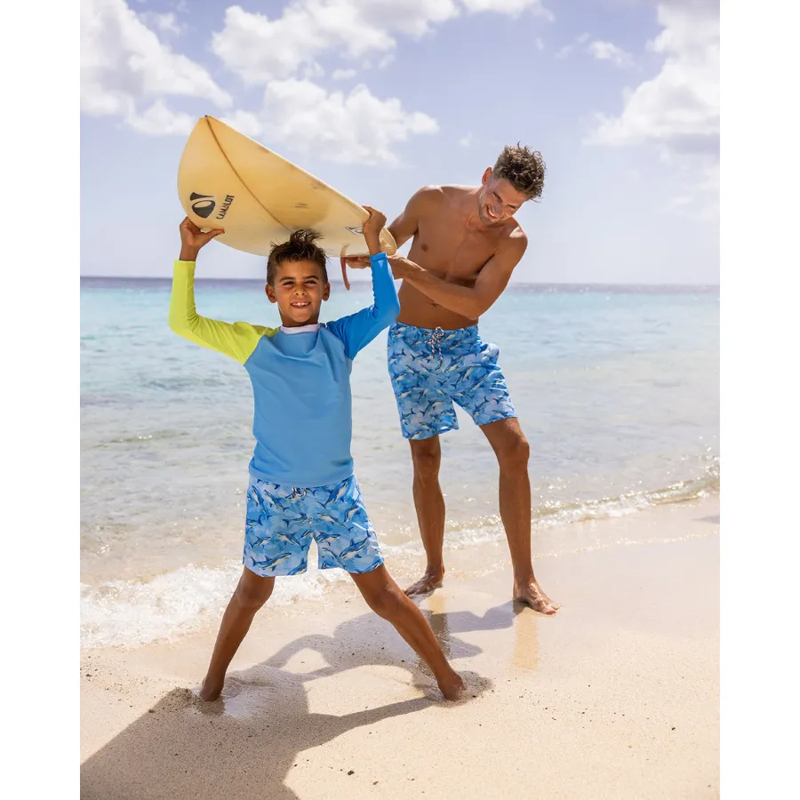 Snapper Rock Citron Splash Colorblock Long Sleeve Rash Top B20094L - Blue