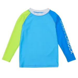 Snapper Rock Citron Splash Colorblock Long Sleeve Rash Top B20094L - Blue