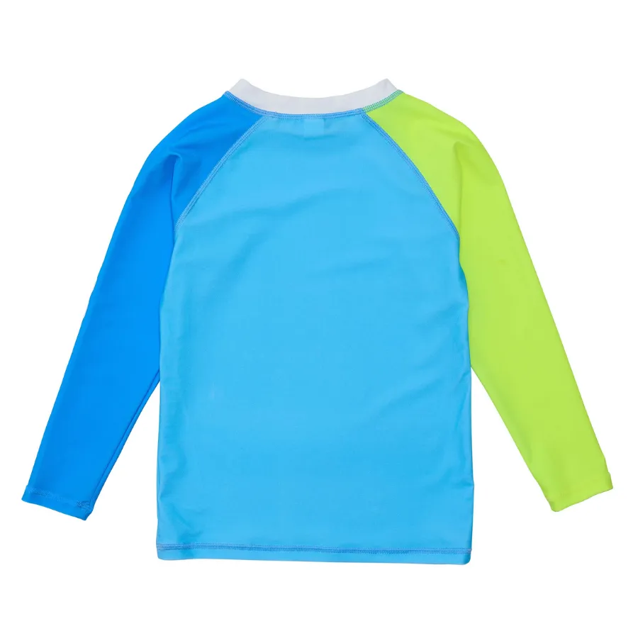 Snapper Rock Citron Splash Colorblock Long Sleeve Rash Top B20094L - Blue