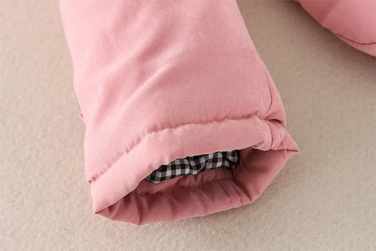 Thick Fleece Lined Plush Hooded Windproof Warm Down Outerwear Jackets Parka Coats for Women