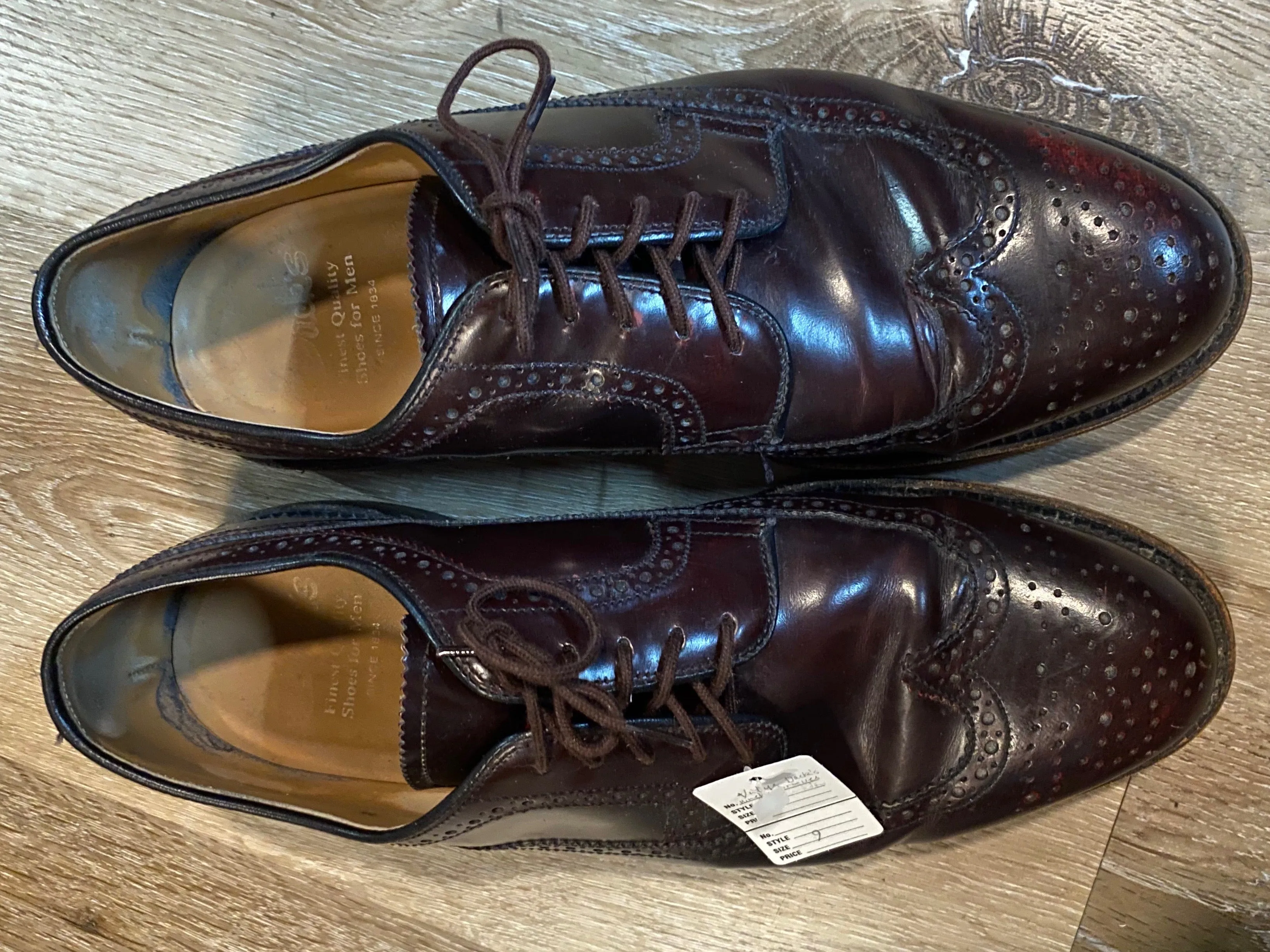 Wingtip Brogue Dack's Derby Shoes 9M 42 (Mexico)