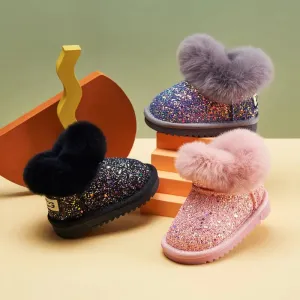 Winter Kids Fashion snow boots thick Child Genuine Leather