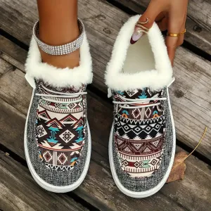 Zhongao Vrouwen Wintersneakers, Comfortabel & Warm, Grijs